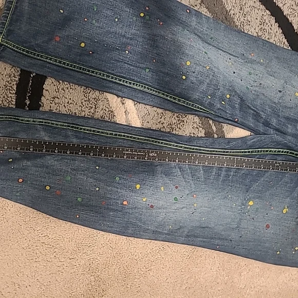 COOGI Vintage Y2K Paint Splattered Mens Jeans Size 38x34 - Picture 2 of 13